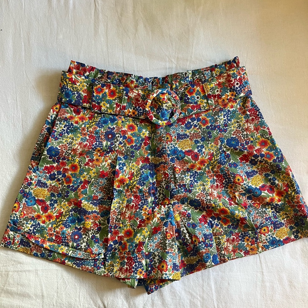 J. Crew Liberty Fabric high waisted shorts